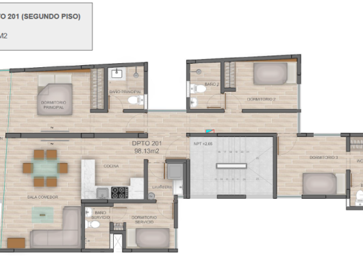 Departamento en la Planicie Punta Hermosa - 165K Plano